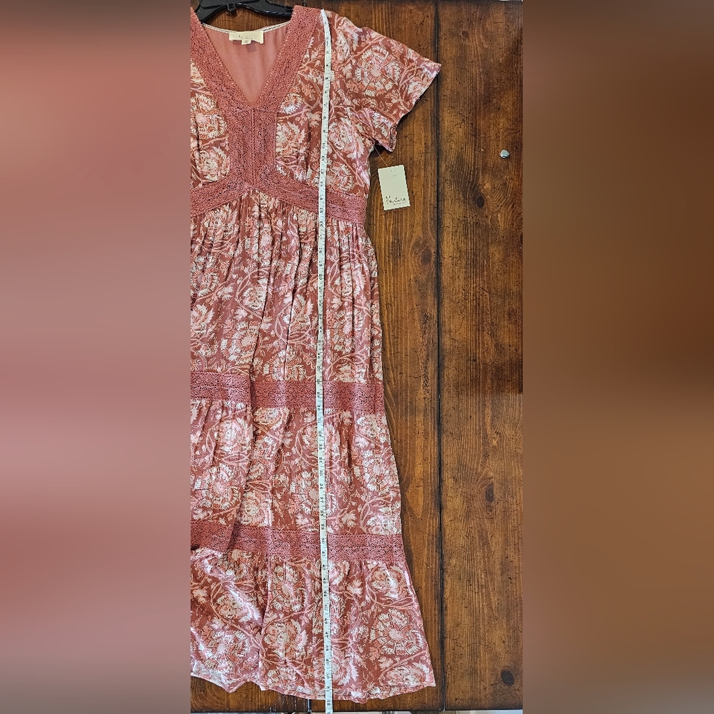 NWT Nurture by Westbound Terracotta Floral Maxi Dress Size  1X - Picture 7 of 7